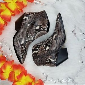 Vince Camuto Snake Skin Booties